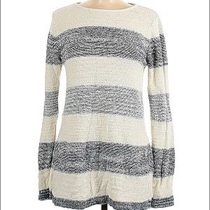 CALVIN KLEIN  - Layered Medium Weight Crew Neck Striped Sweater